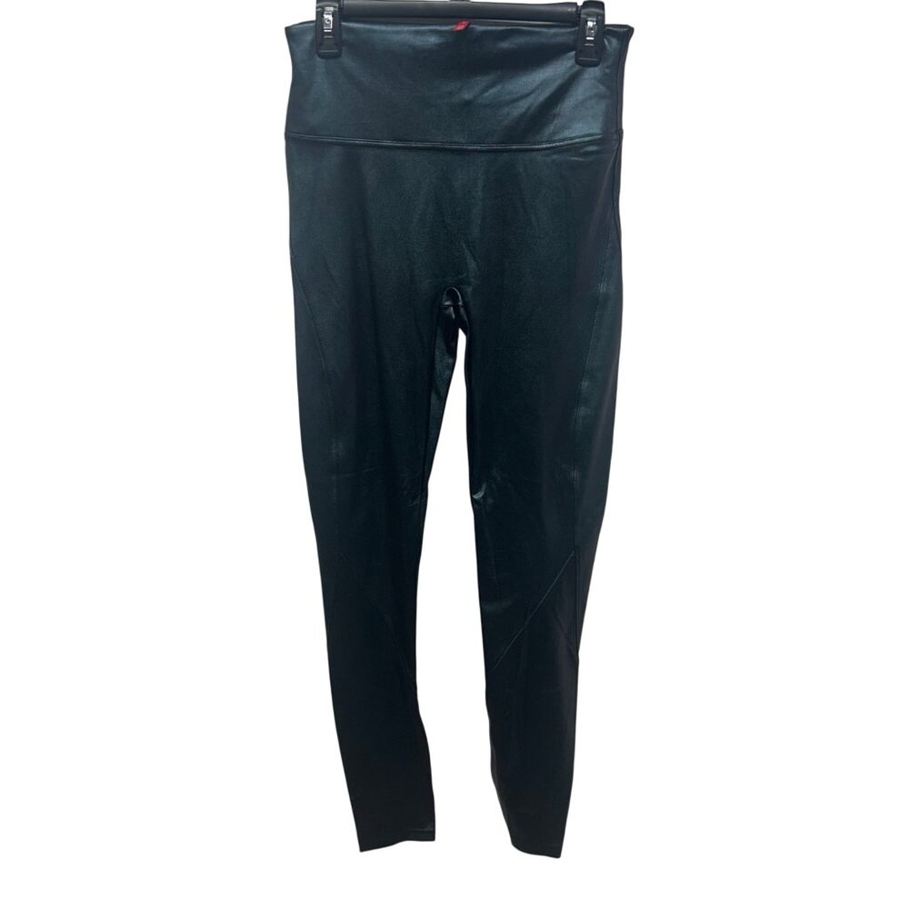 Spanx High-Waisted Black Faux Leather Leggings L